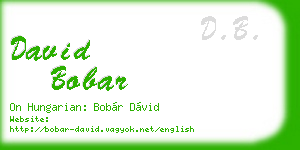 david bobar business card