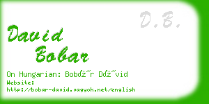david bobar business card